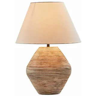 Mirabeau Tischleuchte Tischlampe Landelin weiß/braun braun|weiß