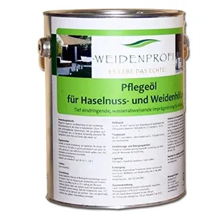 WEIDENPROFI Holzöl, Pflegeöl für Weidenzäune, Haselnusszäune, Robinienzäune und Holzzäune und -Möbel, mit 2500 ml Inhalt