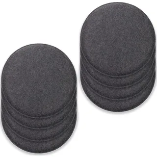RUBBERNECK Stuhlkissen Rubberneck 8er Set rutschfeste Filz Sitzkissen Rund, Stuhlkissen mit Antirutsch-Noppen - rutschfeste Oberfläche grau