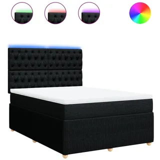 vidaXL Boxspringbett 140 x 190 cm Schwarz