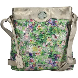Umhängetasche RIEKER, Damen, Gr. B/H/T: 27cm x 30cm x 7cm, bunt (multi), Textil, bedruckt, Taschen Umhängetasche, Damen Schultertasche, Handtasche in Metallic-Optik