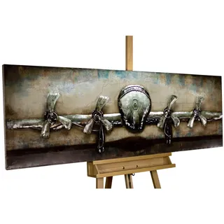 Kunstloft Metallbild, Beige, Metall, 7.6x44 cm, Bilder und Zubehör, Wandbilder, Metallbilder