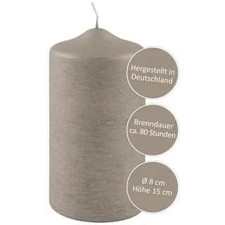 Fink Kerze CANDLE - grau - DH 8x15 cm