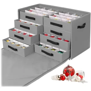 Relaxdays Weihnachtskugel Aufbewahrungsbox 73 x 40 x 36,5 cm 1-tlg. grau