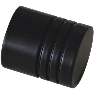 GARDINIA Gardinenstangen-Endstück Zylinder 1-läufig Ø 20 mm Schwarz-Matt