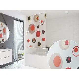 HALB-KASSETTEN DUSCHROLLO 80 cm BREIT MODELL COLORFUL DUSCHVORHANG WEISS BRAUN ROT - SONDERMAß EXTRA SCHMAL - SHOWER ROLLO CURTAIN!