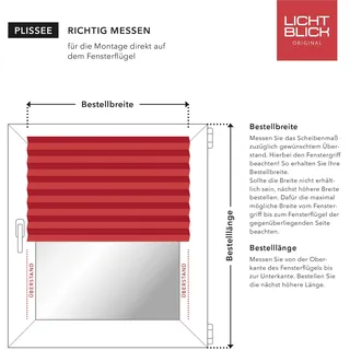 Lichtblick Plissee Klemmfix, ohne Bohren, verspannt, blickdicht, Hitzeschutz - Schwarz