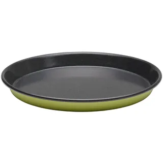 Riess, 0648-014, Pizzablech, Back- und Servierform Ø 28cm, PISTAZIE, Vol. (rec.): 1,2 Liter, Made in Österreich, LBH: 28,1x28,1x3,4cm, 0,567kg, Backform, Servierform, Kuchenform, Gasherd geeignet