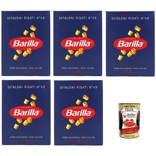 5x Pasta Barilla Ditaloni rigati Nr. 49 Nudeln 500g+Italian Gourmet Polpa 400g