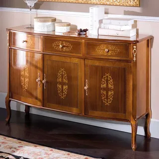 Barock Sideboard mit Nussbaum furniert 130 cm