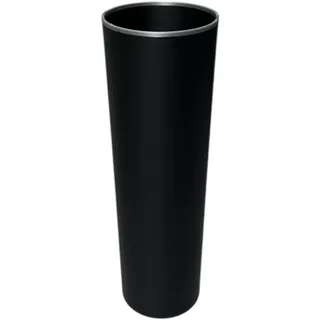 Grabvaseneinsatz Schwarz mit Silberrand - 22 cm Kunststoff Vaseneinsatz