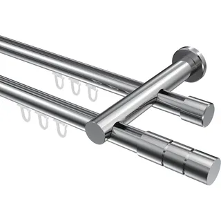 GARDINENSTANGE INNENLAUF Platon Elanto 540 cm (geteilt in 3 x 180 cm), 2-läufig, 20 mm Ø Chrom