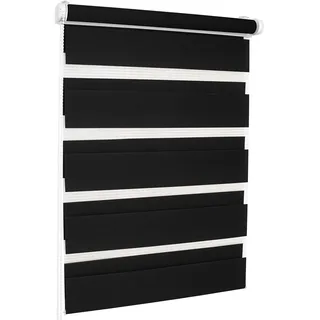 ROLLMAXXX Duo-rollo Doppelrollo Klemmfix ohne Bohren (130 x 150 cm, Schwarz)