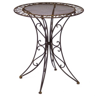 Gartentisch Eisen Tisch Bistrotisch Gartenmöbel Antik-Stil braun