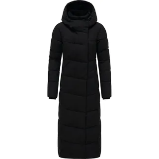 Ragwear Damen Wintermantel Warmer Steppmantel extralang wasserdicht und atmungsaktiv Pavla Extralong Black Gr. XS - XS