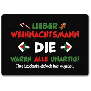 speecheese Fußmatte Lieber Weihnachtsmann Fußmatte in 35x50 cm ohne Rand mit Spruch die 35 cm