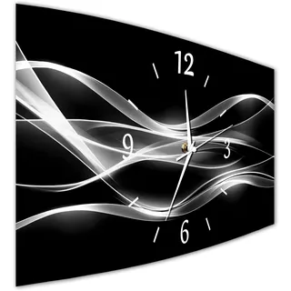 BM Funk Quarz Wanduhr Funkwanduhr Funkwanduhren Funkuhr Funkuhren kein Ticken lautlos geräuschlos leise modern ohne Tickgeräusche groß XXL Wohnzimmer Küche Digital Art Abstrakt 10077-1a WZ