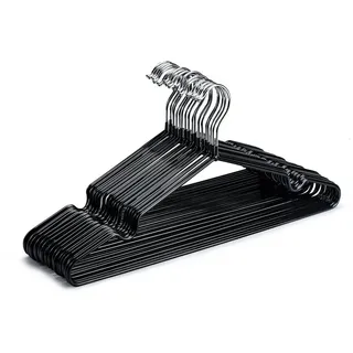 House Day Kleiderbügel Gummibeschichtet Metall Kleiderbügel, (Packung, 20-tlg), platzsparend, strapazierfähige Kleiderbügel schwarz