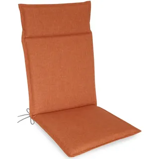 Herlag Hochlehnerauflage Bea Gartenstuhlauflage Hochlehner Wasserabweisend 120x50x4,5cm, (1 St), Polsterauflage für Klappstühle mit UV- & Fleckschutz orange