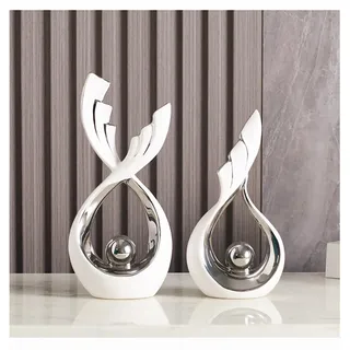 Tauzveok Keramik Silber deko skulptur, büro dekoartikel, Tisch Dekoration, Schlafzimmer, Wohnung, Room Decor, Dekoration Wohnzimmer