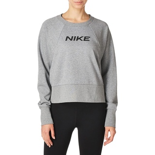 Nike Damen Long Sleeved T-Shirt W NK Dry GET FIT FC CW CP EL G, Carbon Heather/(Black), M, CQ9305