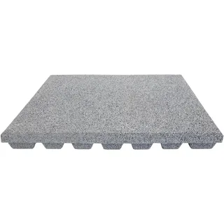 TOPRUBBER Fallschutzplatte 50x50x4 cm Grau Gummiplatte Fallschutzmatte Spielplatzmatte