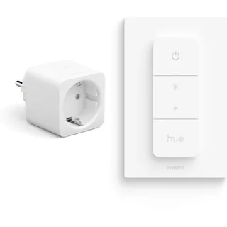 Philips Hue Vorteilspaket mit 1 Hue WLAN Steckdose für Deutschland und die EU (Typ F) und 1 Hue Dimmschalter - Hue Accessories