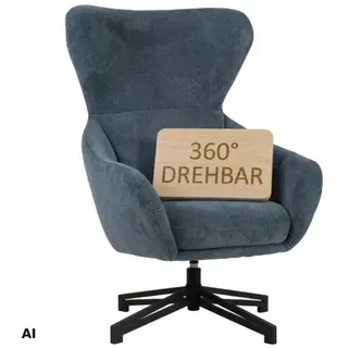 Mr. Deko Ohrensessel Marconia Polyester 0 x 0 x 0 cm Blau drehbar