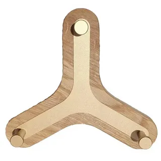 Woodek Wandaufhänger, Eiche, Gold, Holz, Echtholz,Eiche, 18x20x6 cm, Garderobe, Garderobenleisten & Garderobenhaken