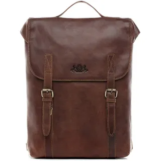SID & VAIN große Rucksack echt Leder - 15.4 Zoll Laptop Lederrucksack Eton groß - Rucksack mit Laptop-Fach - Lederrucksack Herren und Damen braun handgefertigt