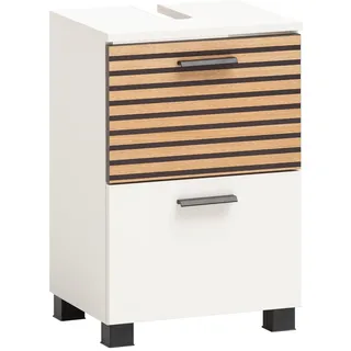 Schildmeyer Waschbeckenunterschrank Katta weiß matt/Akustikpaneel Optik, 40,2 x 60,8 cm,