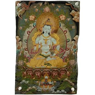 CYXZX Handgefertigte Thangka-Malerei, Stickerei, Vintage-tibetischer Thangka-Wandteppich für Heimdekoration, Meditation (Size : 60x90cm(23x35inch))