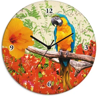 Wanduhr ARTLAND "Papagei" Wanduhren Gr. T: 1,8 cm, Funkuhr, bunt Wanduhren wahlweise mit Quarz- oder Funkuhrwerk, lautlos ohne Tickgeräusche