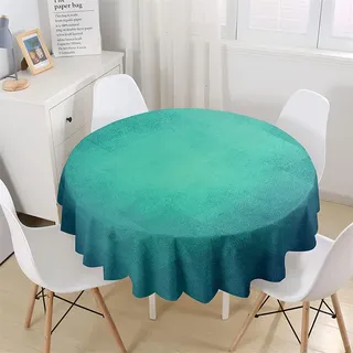 Chickwin-Shop Chickw1 Wasserdicht Tischdecke Runde Abwaschbar, Modern Einfarbig Tischdecken,Tischtuch aus Polyester, Tischdekoration Benutzt für Küche, Esszimmer, Garten (Türkis,100cm)