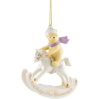Lenox The Pooh 1st Christmas Ornament 2023 Winnie Puuh Baby's 1. Weihnachtsschmuck, Porzellan, 0.32