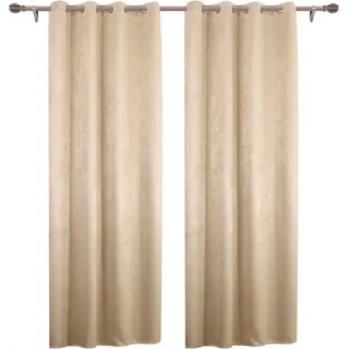 Woltu Thermovorhang Kälteschutz 2er Set Verdunklungsvorhänge Ösen Vorhang Blickdicht, 250g/m2 Schwere Wärmeisolierende Vorhänge Damast Optik Gardinen Wohnzimmer Schlafzimmer, 135x225 cm Silbergrau