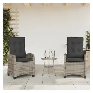 vidaXL Gartensessel mit Kissen 58,3 x 69,4 x 34,4 cm grau 2 St.