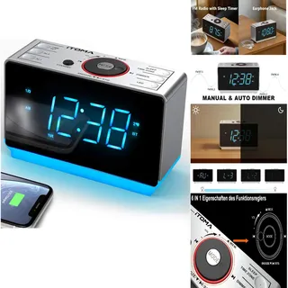 Radiowecker mit Bluetooth Dualalarm Dimmer USB Ladefunktion