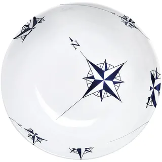 Marine Business Northwind Suppen/Müslischale, Melamin, weiß und blau, 15 x 15 x 4.3 cm, 6 Stück