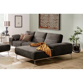 W.Schillig Eckcouch Leder 3-Sitzer Grau
