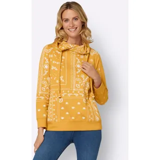 Sweatshirt INSPIRATIONEN Gr. 46, gelb (ocker, ecru, bedruckt) Damen Sweatshirts