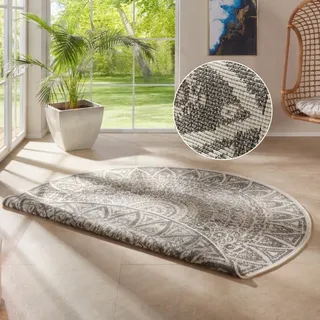 freundin Home Collection Lilja Wendeteppich Ø 100 cm Creme/Grau