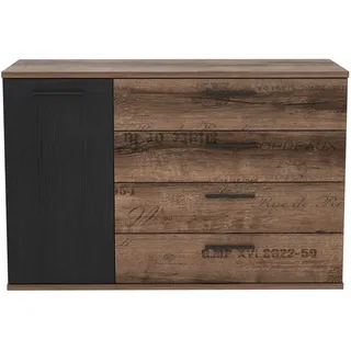 Forte Jacky 124,9 x 83,1 x 41,3 cm Script-Schlameiche/Schwarz