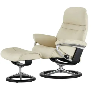 Stressless Relaxsessel Leder 83 x 105 x 74 cm creme mit Hocker