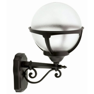 Licht-Erlebnisse Außen-Wandleuchte RAGNELL, ohne Leuchtmittel, Außenlampe IP44 E27 Schwarz Vintage Kugel Schirm Wandlampe außen bunt|schwarz