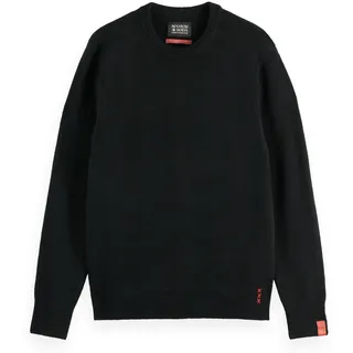 SCOTCH&SODA Herren Strickpullover - Soft Knit Regular Fit Crew Neck, einfarbig Dunkelgrau / L