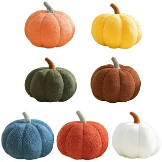 [plüsch] [kunst] [halloween- Und Thanksgiving-kissen] [dekoratives Kürbis-plüschkissen] [orange] [durchmesser 20 Cm]