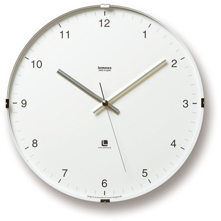 Lemnos Wanduhr North Clock/Große Designer Wanduhr ohne Tickgeräusche aus Japan/Wanduhr modern mit schleichender Sekunde/Küchenuhr, Uhr Wohnzimmer oder Büro - Weiß