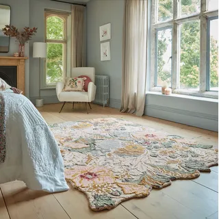 Flair Rugs Daphne Floral Wollteppich 120 x 170 cm Pink/Mehrfarbig
