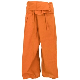 Guru-Shop Relaxhose Thai Fischerhose aus Baumwolle, loose fit.. Ethno Style, alternative Bekleidung orange